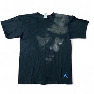 vintage Large Nike Air Jordan black t-shirt print of Michael Jordan's face